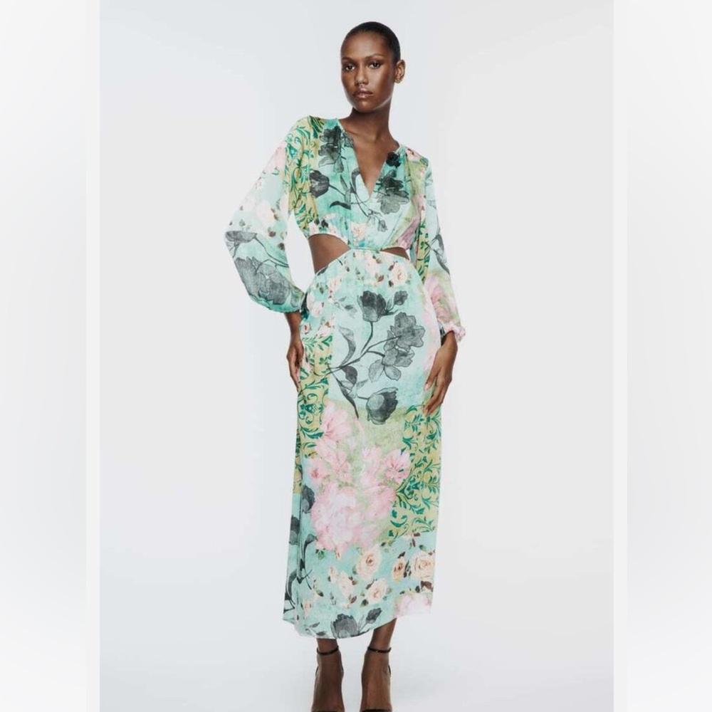 Zara cut out floral dress